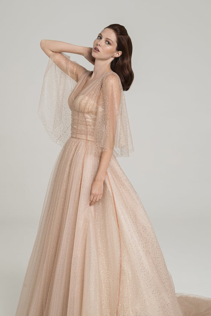 dress with wing sleeves