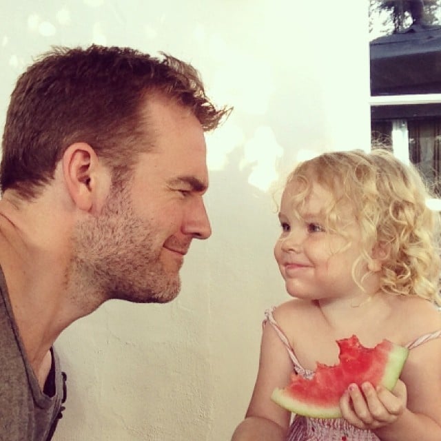 James Van Der Beek chowed down on watermelon with his daughter, Olivia, on Father's Day.
Source: Instagram user vanderjames