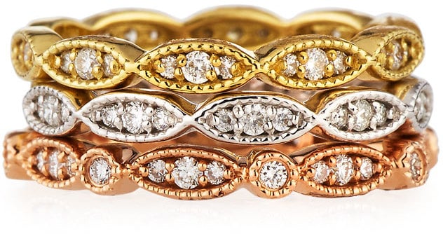 Diana M. Jewels Tricolor Diamond Ring Set