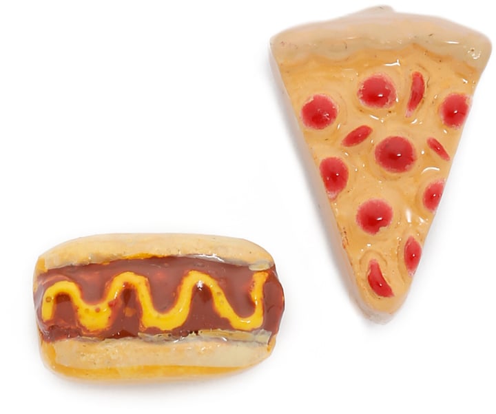 Venessa Arizaga Snack Attack Pizza + Hotdog Earrings ($50)