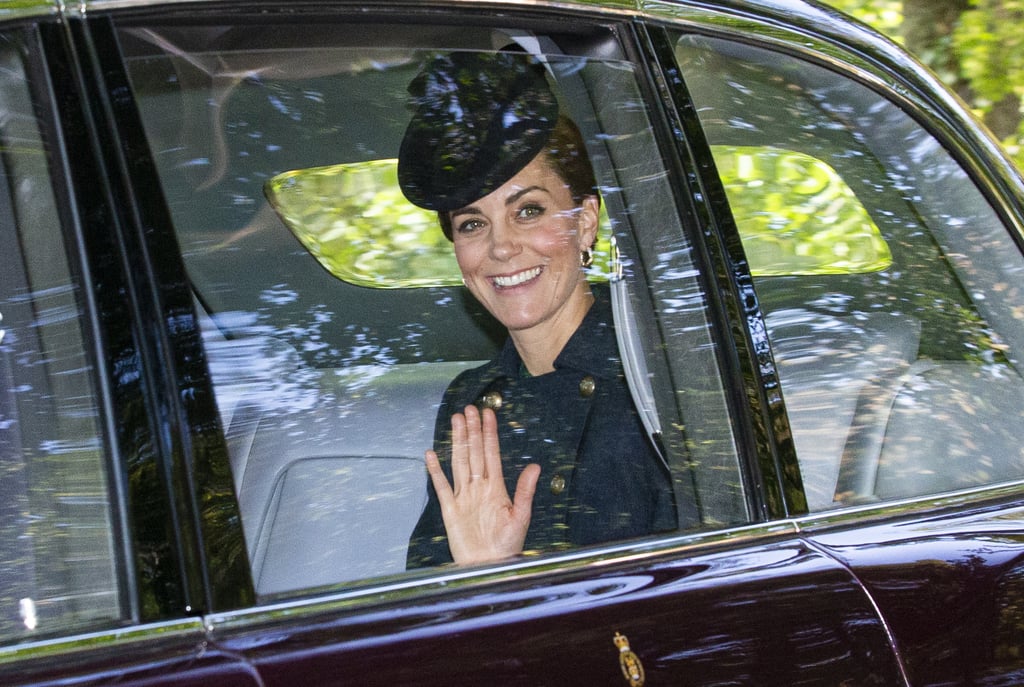 Kate Middleton Wears Navy Coat For Church