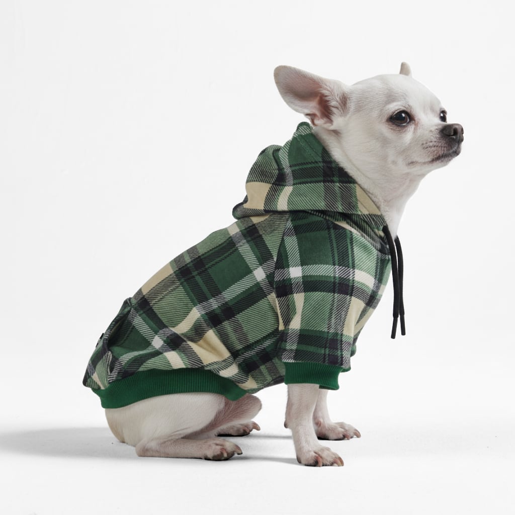 Spark Paws Green Plaid Dog Hoodie