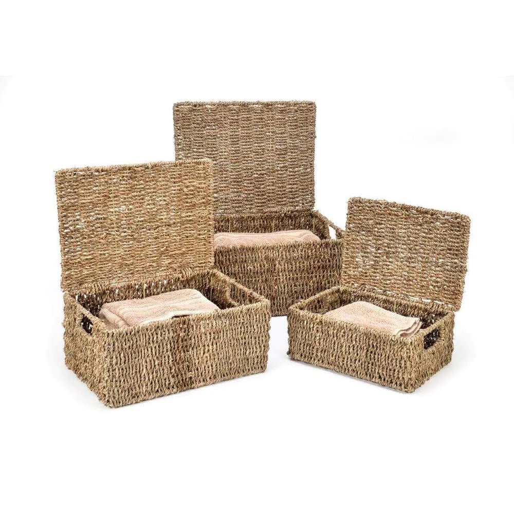 A Set of Storage Baskets With Lids