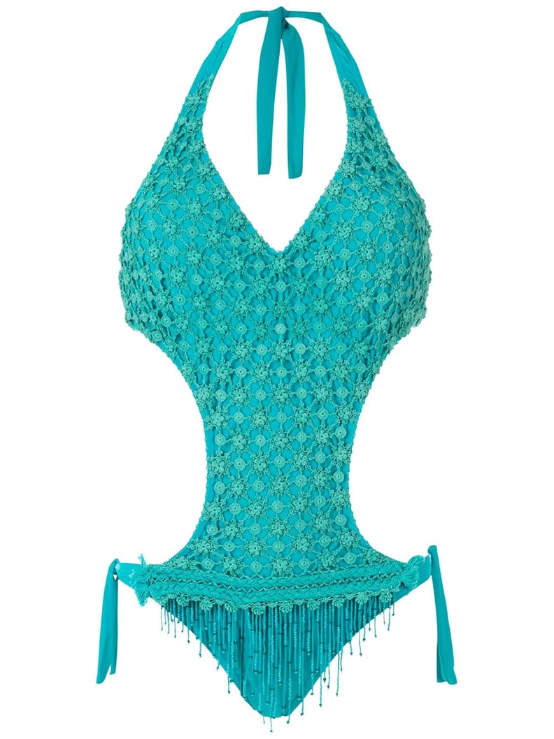 Amir Slama Embroidered Cutout One-Piece