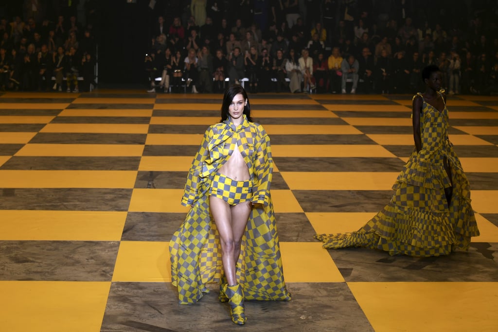 Rihanna's Off-White Yellow Checkered Cape Set April 2019