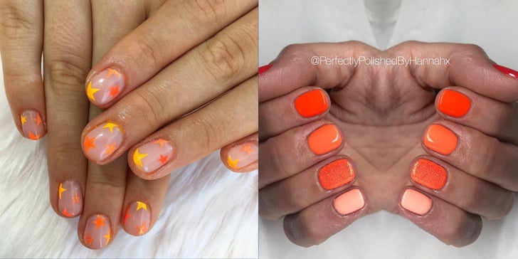 10. Neon Orange and Yellow Polka Dot Nail Design - wide 4
