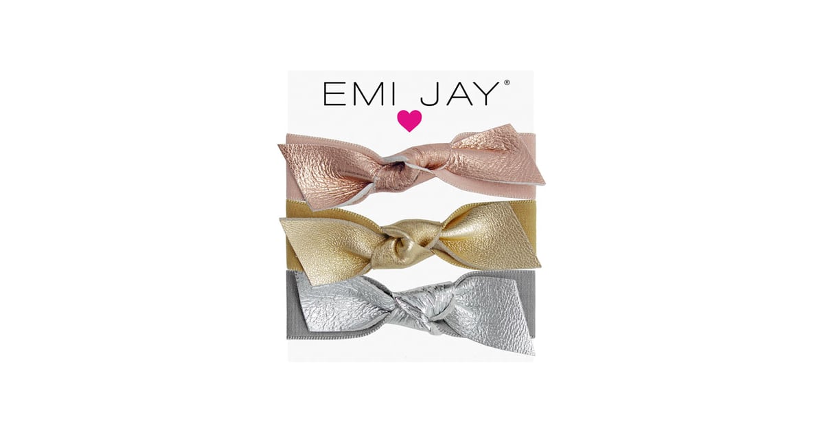 Emi Jay Metallic Leather Bow Hair Ties 36 Make Your Hair More