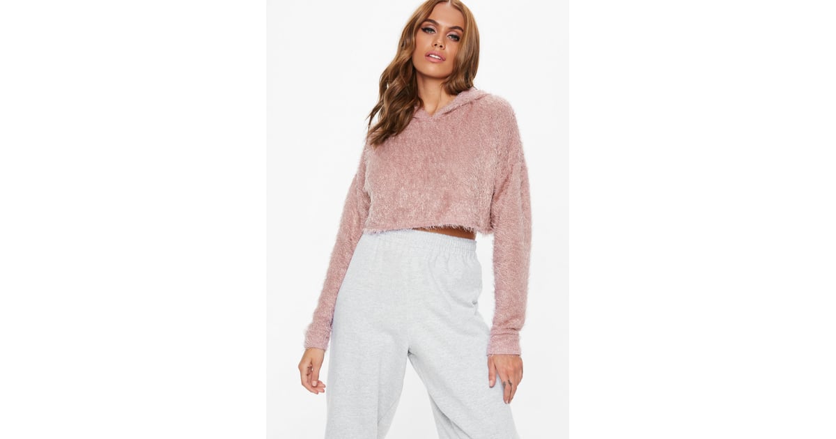 fluffy cropped sweatshirt
