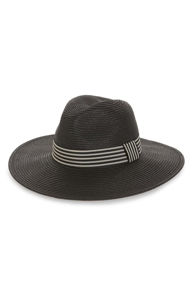 Sole Society Stripe Band Straw Panama Hat