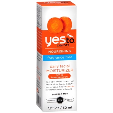 Yes to Carrots Fragrance Free Daily Facial Moisturizer, SPF 15 ($10)
EWG Rating: 2
The scent of this moisturizer will make you want to use it every day.