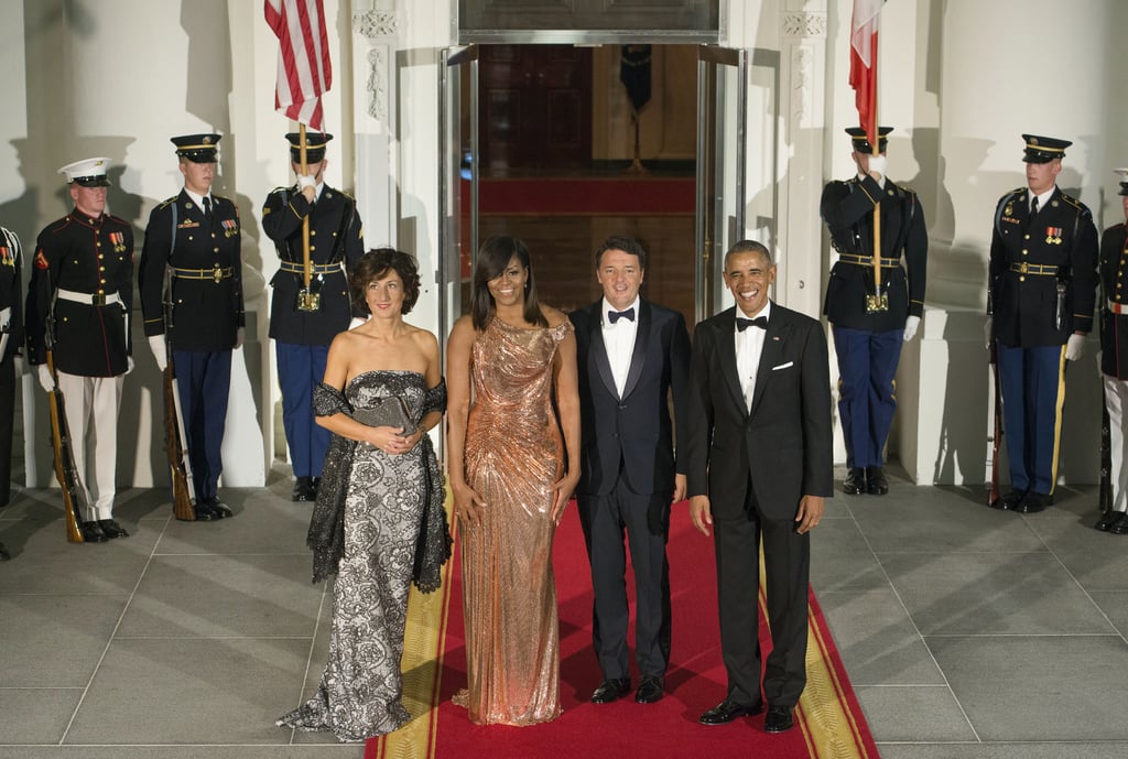 Michelle Obama's Versace Dress at Italy State Dinner 2016