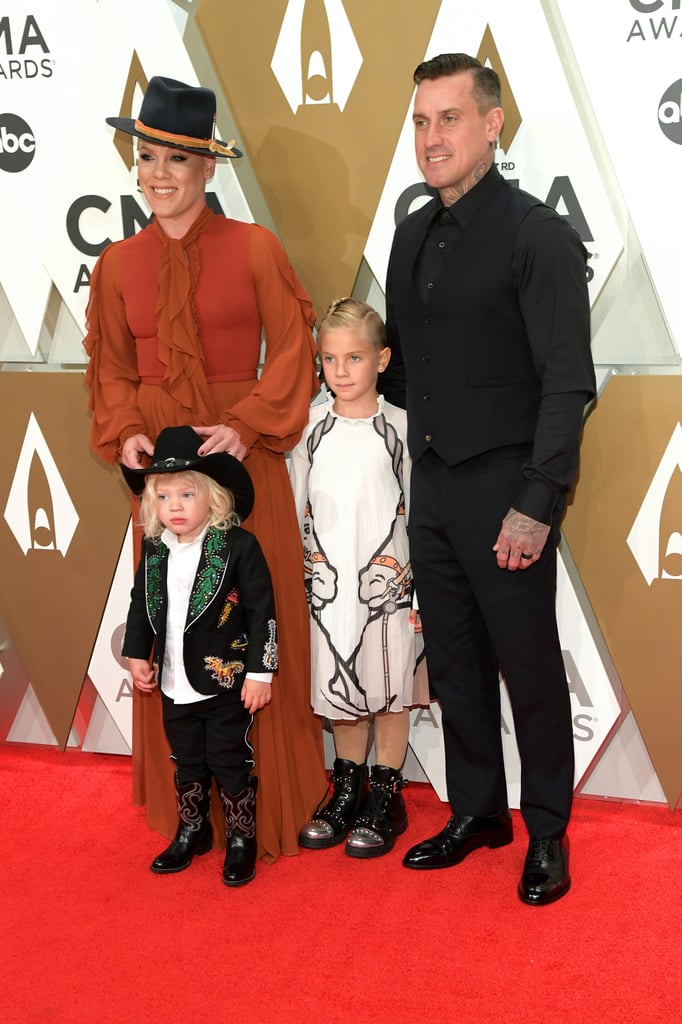 Pink, Jameson Hart, Willow Hart, and Carey Hart at the 2019 CMA Awards