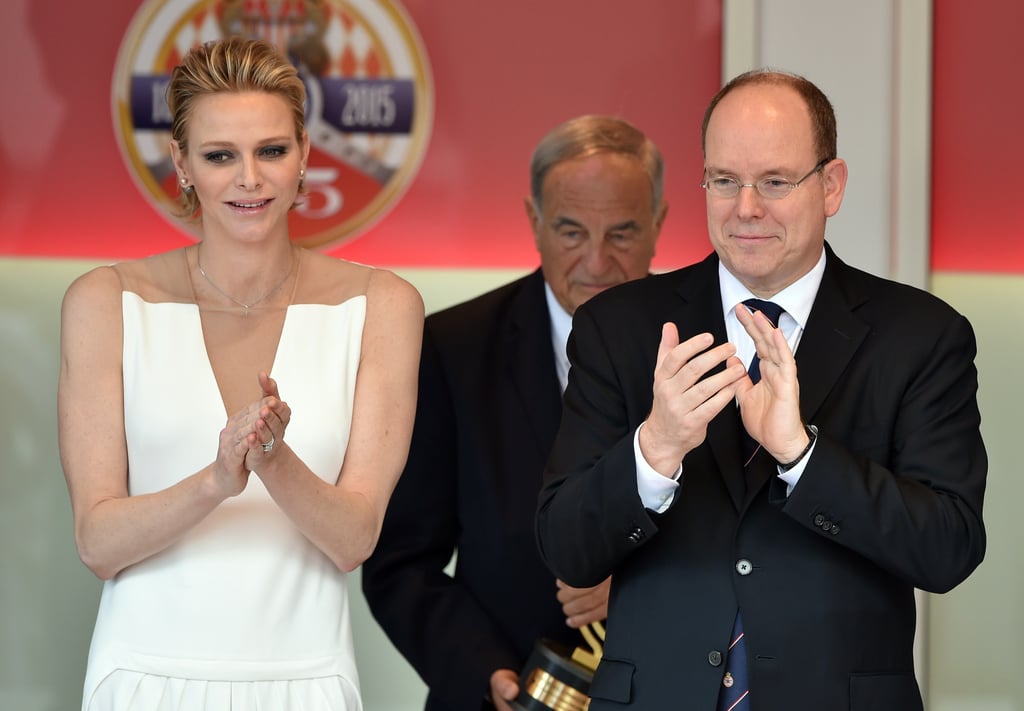 Princess Charlene's Ivory Gown at Monaco Grand Prix