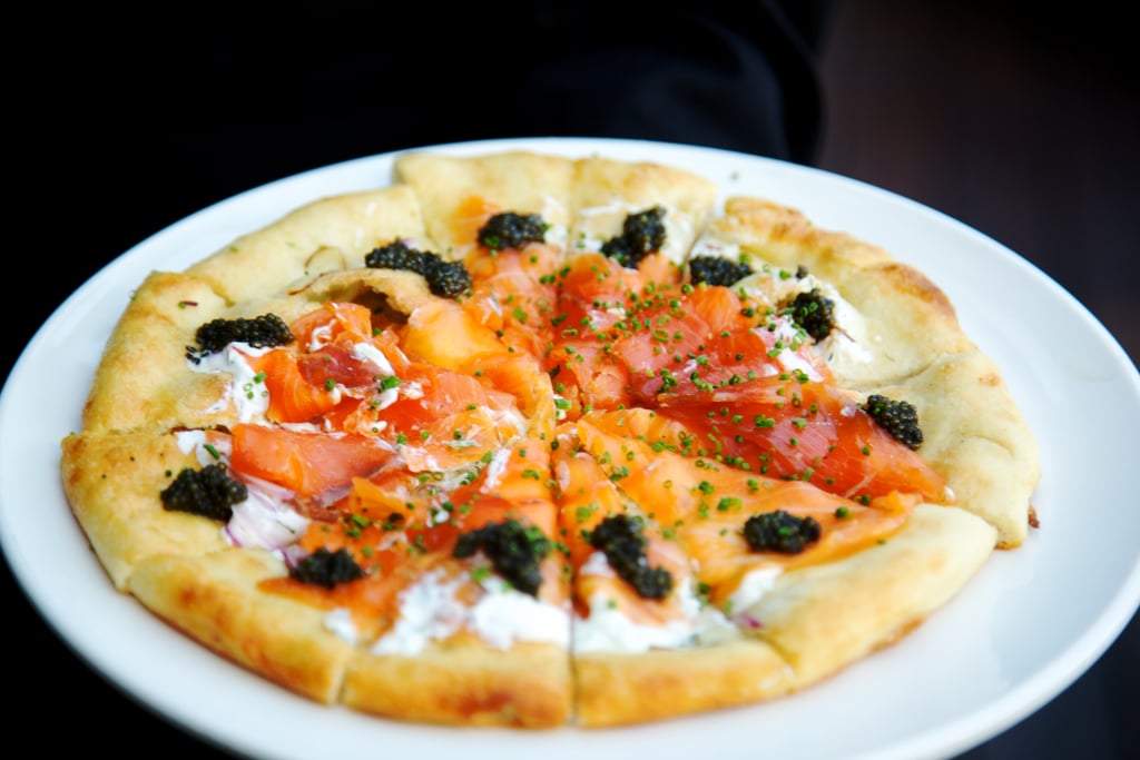 Smoked Salmon Pizza With Dill Cream and Caviar