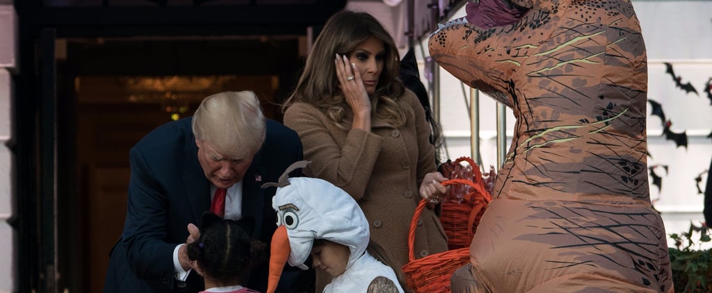 Donald Trump Ignores Kid in Dinosaur Costume Halloween 2017