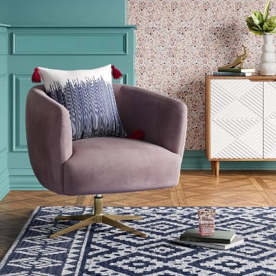 Opalhouse Morpho Swivel Velvet Armchair