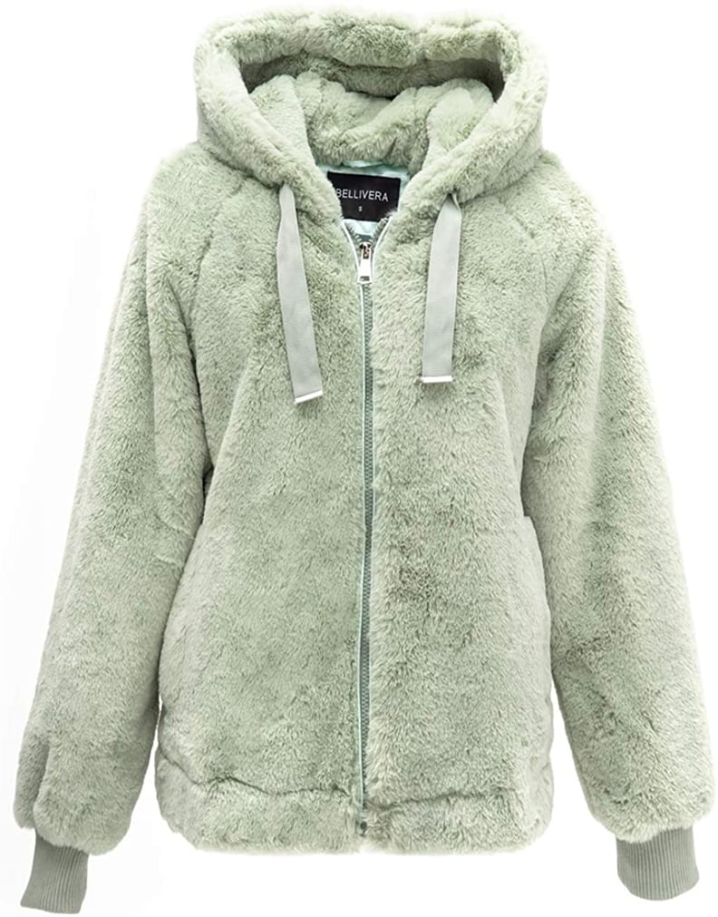 Bellivera Women's Faux Fur Fleece Coat