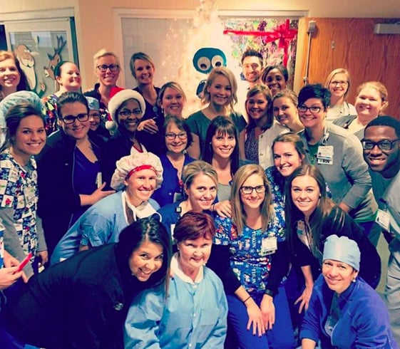 Jennifer Lawrence Visits Children's Hospital December 2015