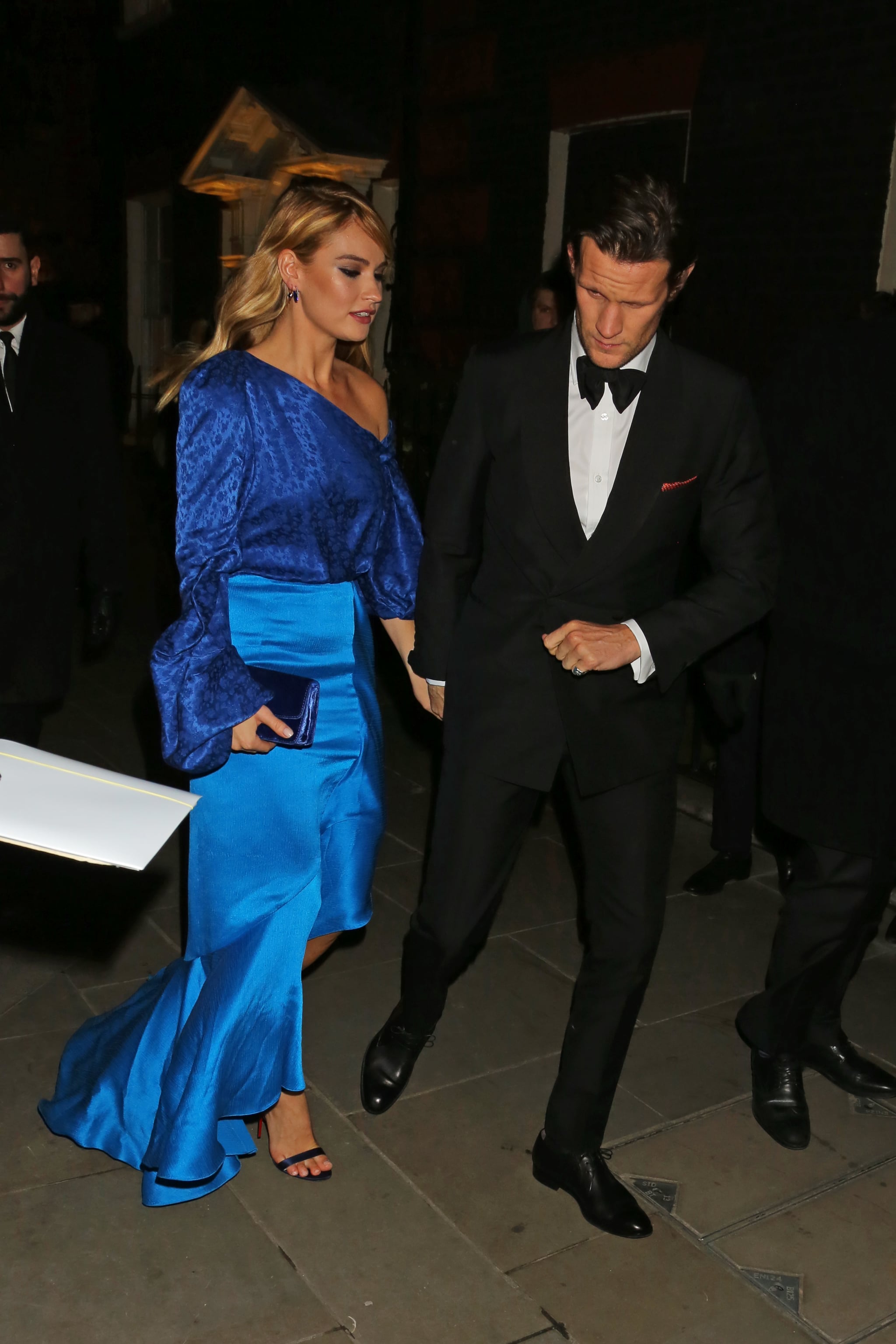 Lily james top blue dress