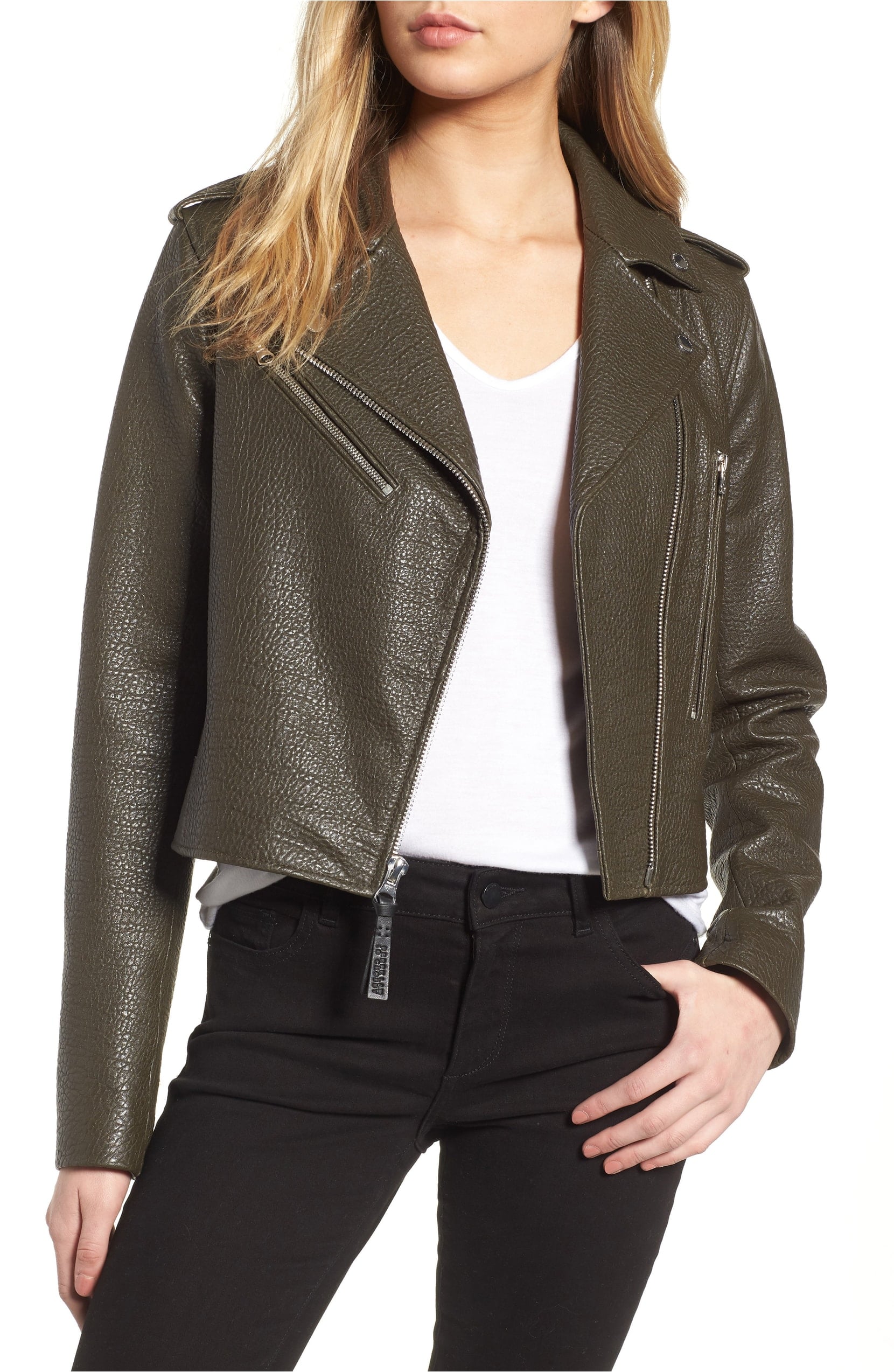 asymmetrical leather moto jacket