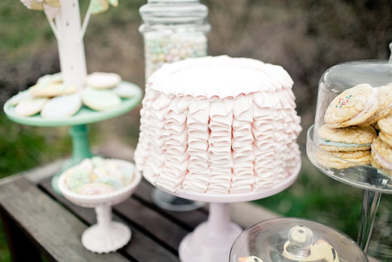 Gorgeous ribbons of frosting on the cake added Easter-inspired charm to the dessert display.
Source: Kaylee Eylander Photography via Jenny Cookies
