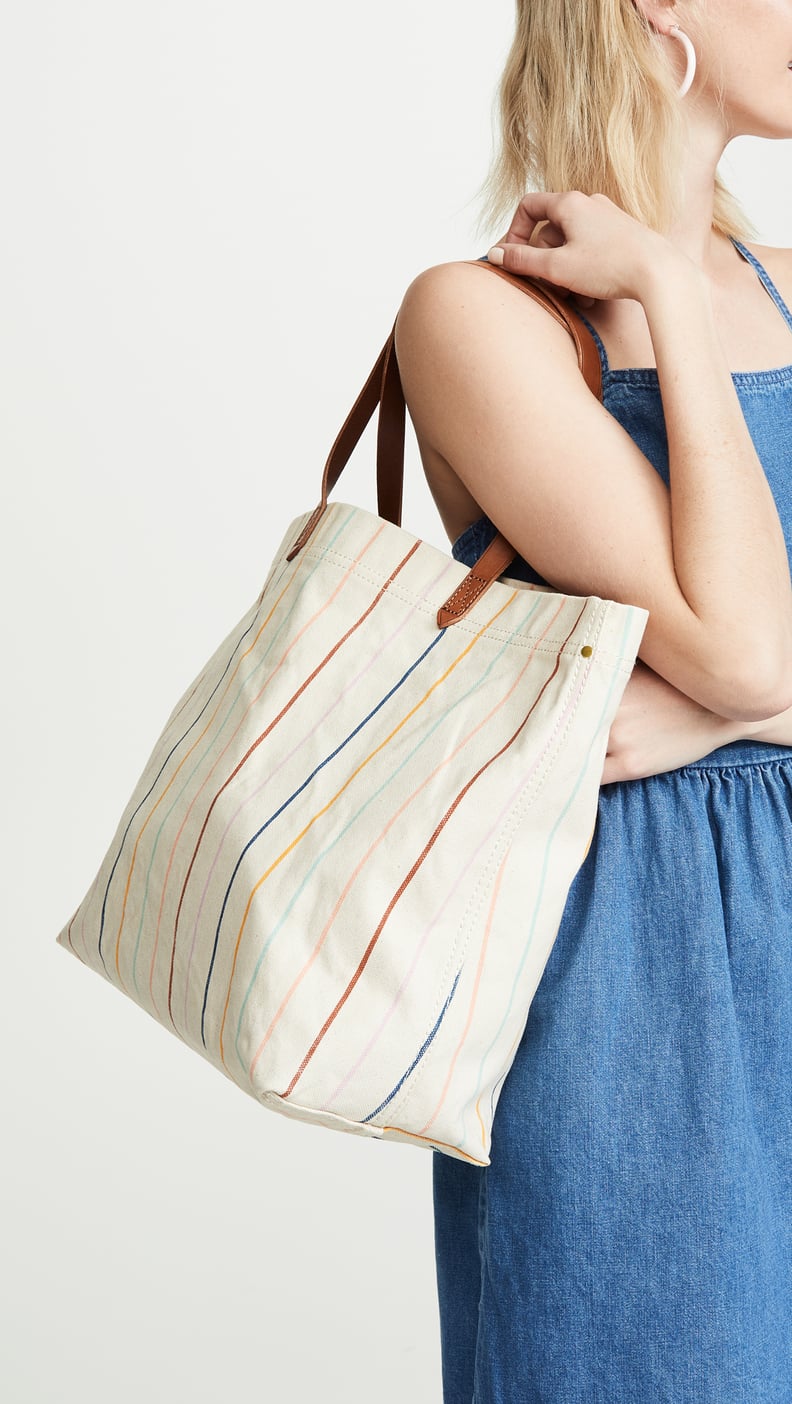 Madewell Printed Stripe Canvas Tote