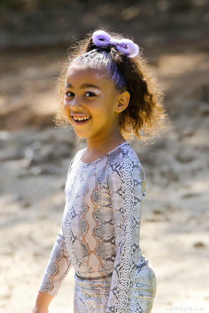 Kim Kardashian and North West Matching Snakeskin Outfits