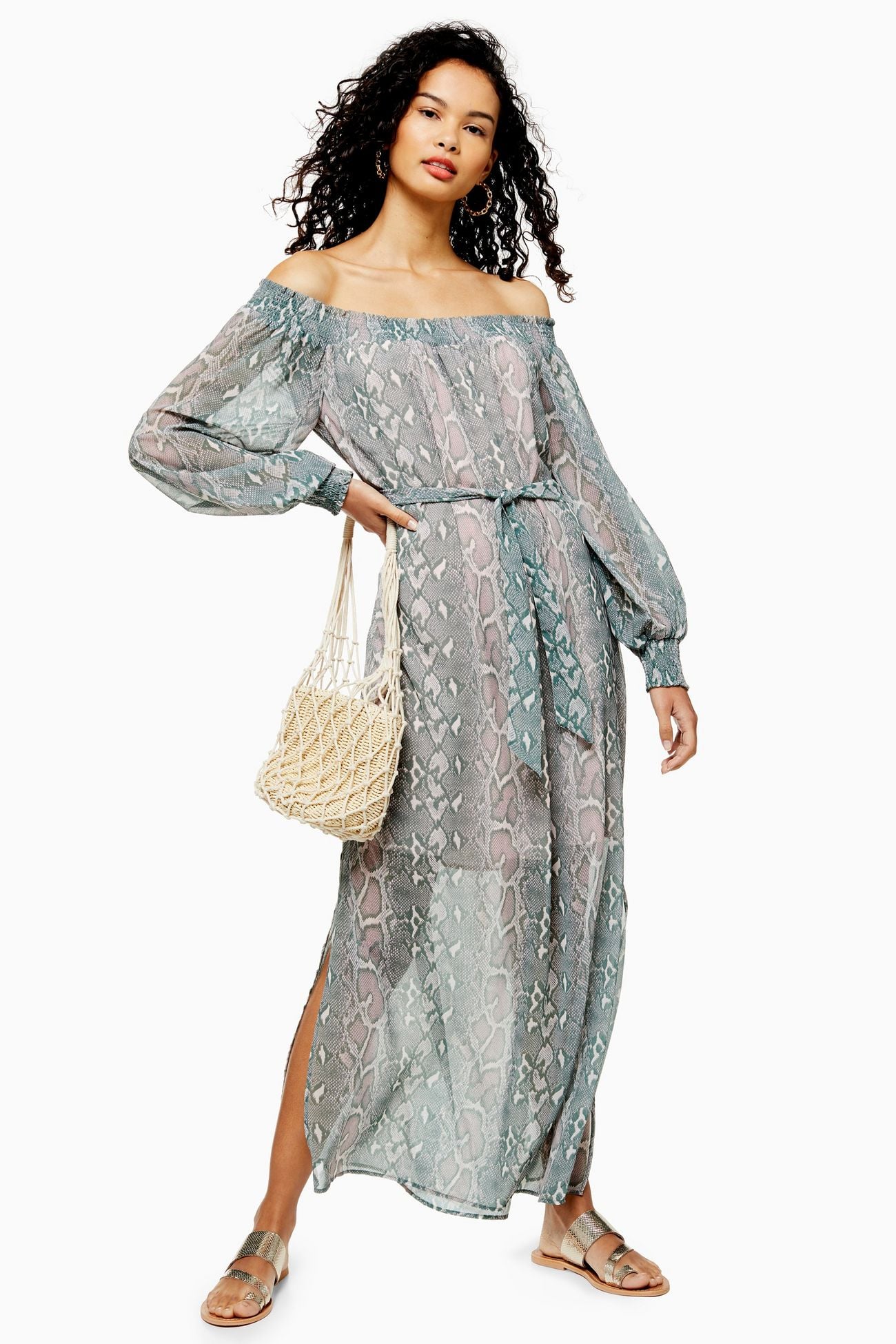 Topshop snake midi dress on sale