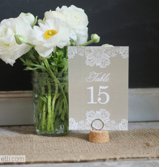 Rustic Lace Table Numbers