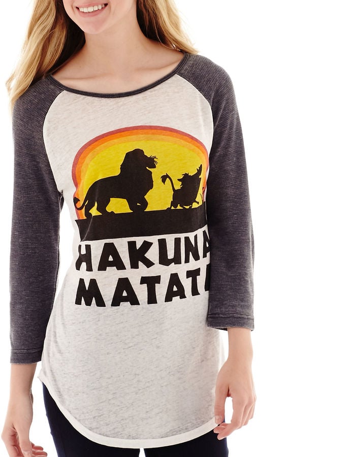 Lion King Raglan-Sleeve Burnout Graphic T-Shirt