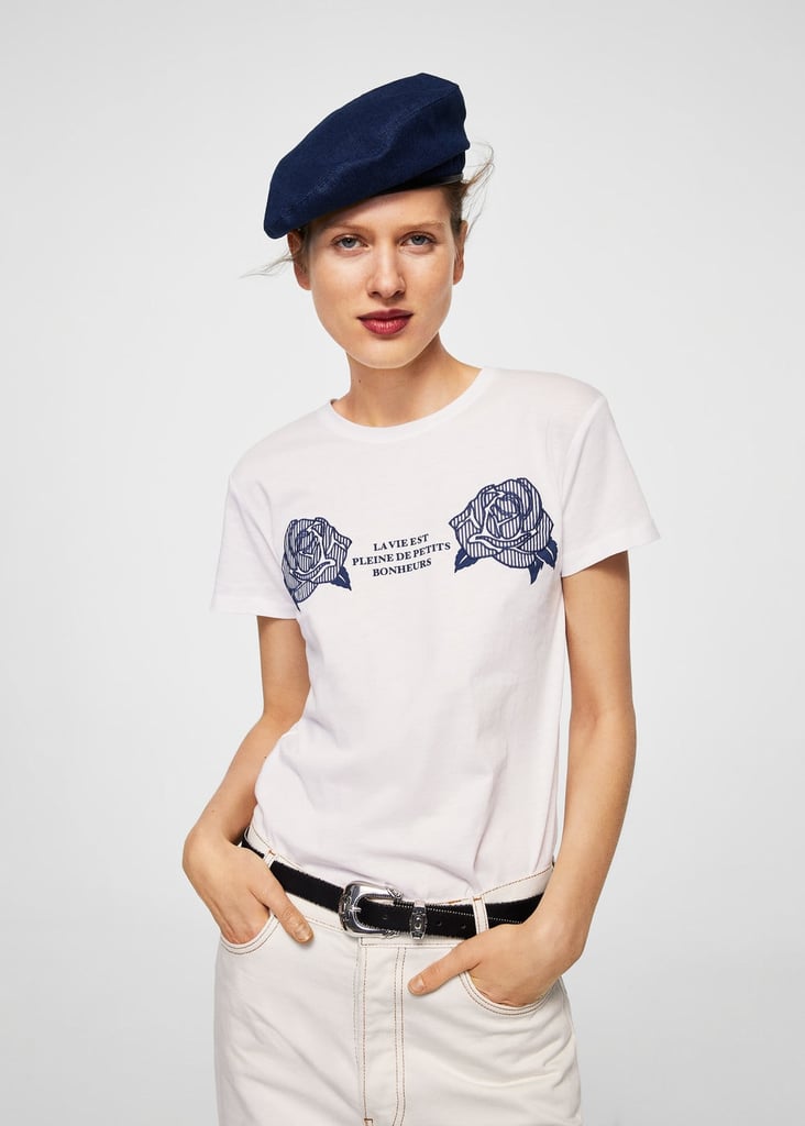 Mango Embroidered Flowers T-Shirt