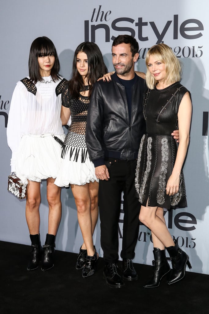 Selena Gomez Wearing Mesh Top at the InStyle Awards