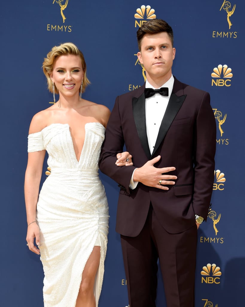 Scarlett Johansson and Colin Jost at the 2018 Emmys