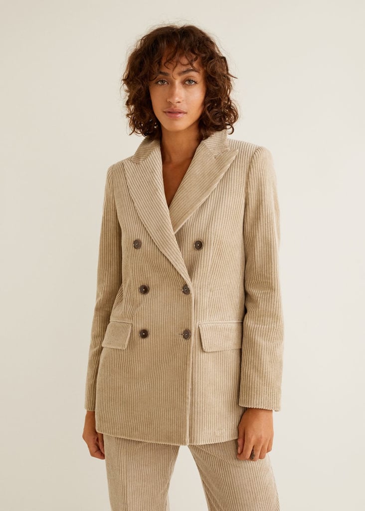 Mango Corduroy Structured Blazer