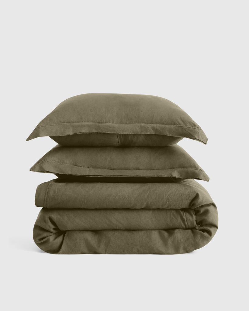 Quince European Linen Double Flange Duvet Cover Set