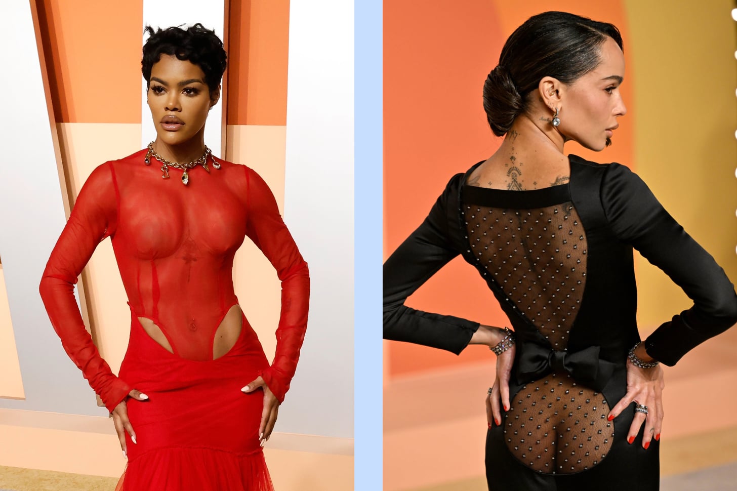 Naked dresses abs, Vanity Fair Oscar Party.