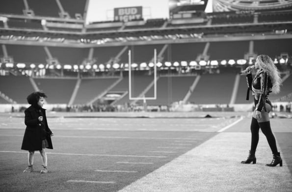 Beyonce and Blue Ivy at the Super Bowl 2016