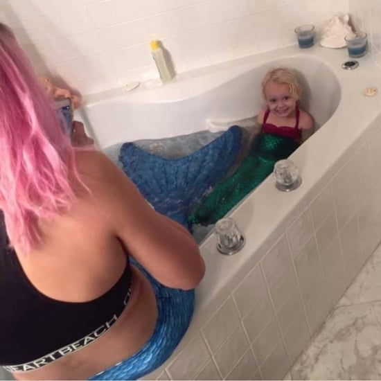 Teen Dresses Up Like a Mermaid While Babysitting