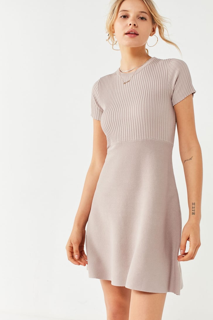 Ribbed Knit Sweater Dress 
