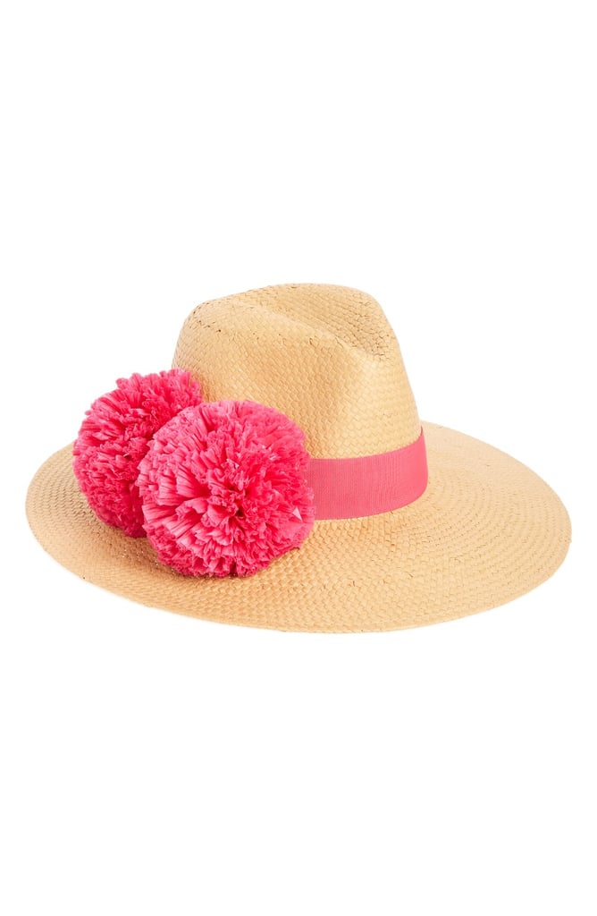 August Hat Pom Straw Fedora