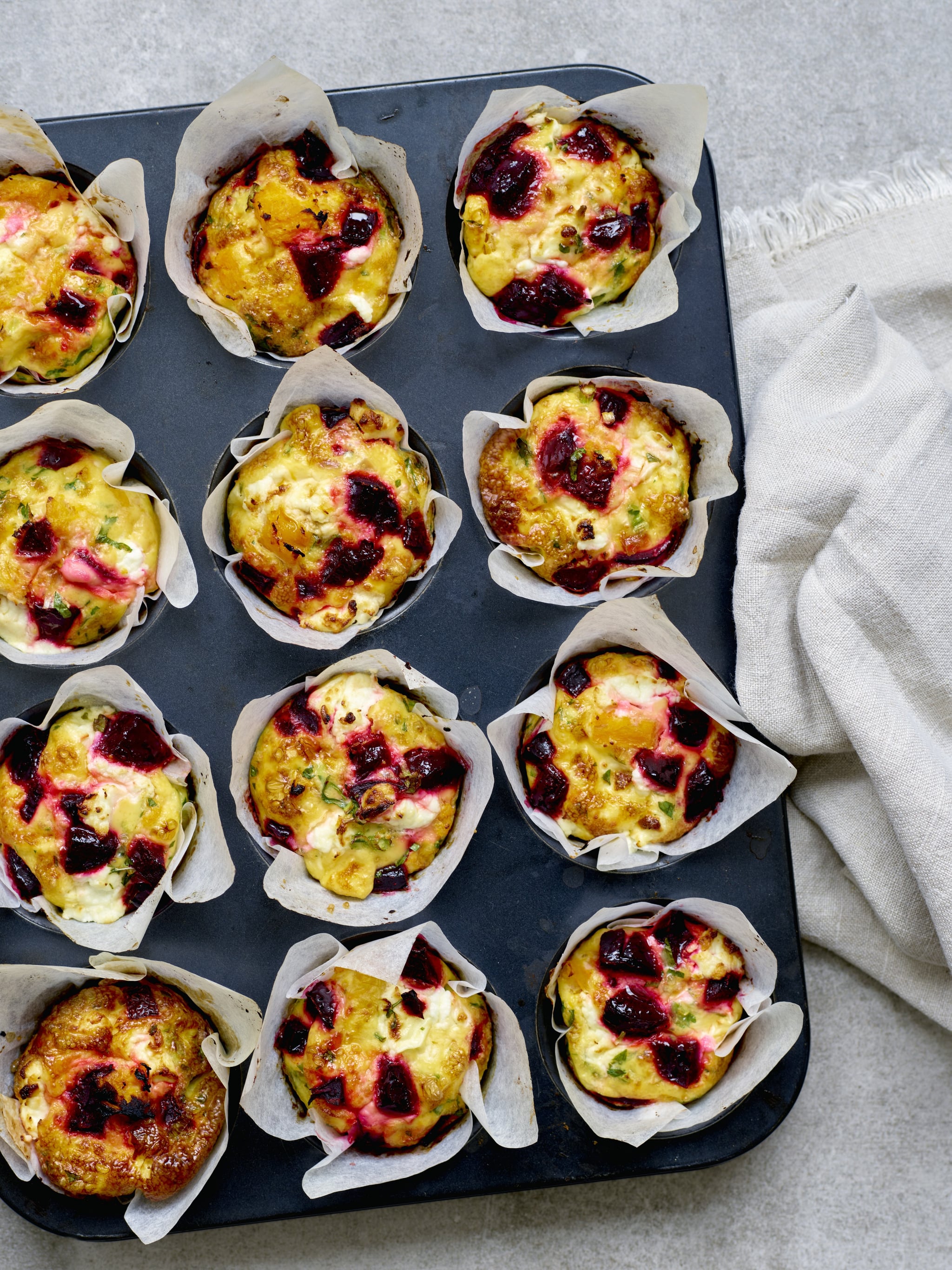 Sweet Chilli Beetroot and Goat's Cheese Mini Frittata Recipe POPSUGAR