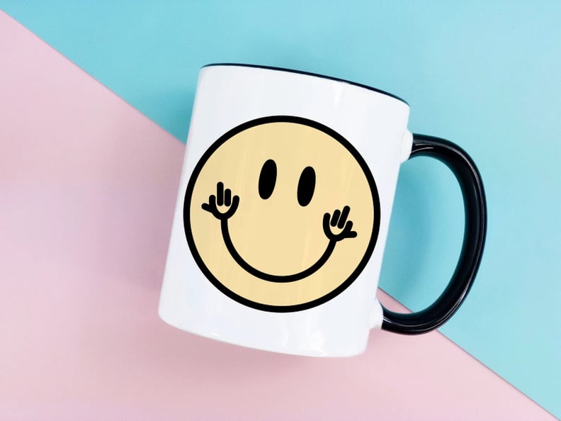 For a Good Morning: Middle Finger Smiley Coffee Mug