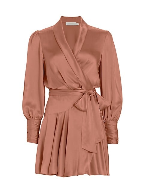 Zimmermann Long-Sleeve Wrap Minidress