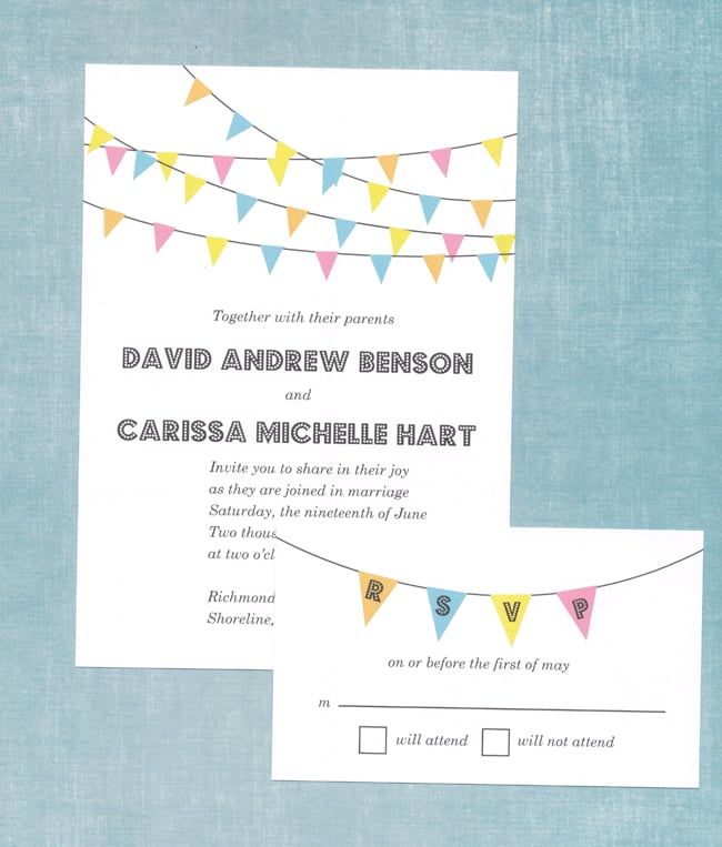 Bunting Banner Wedding Invitation