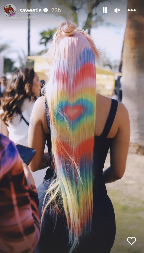 Saweetie's Rainbow Hair at Coachella 2023