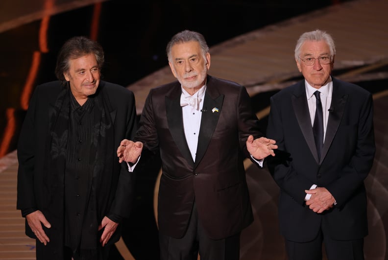 "The Godfather"'s Robert De Niro, Al Pacino, and Francis Ford Coppola at the 2022 Oscars
