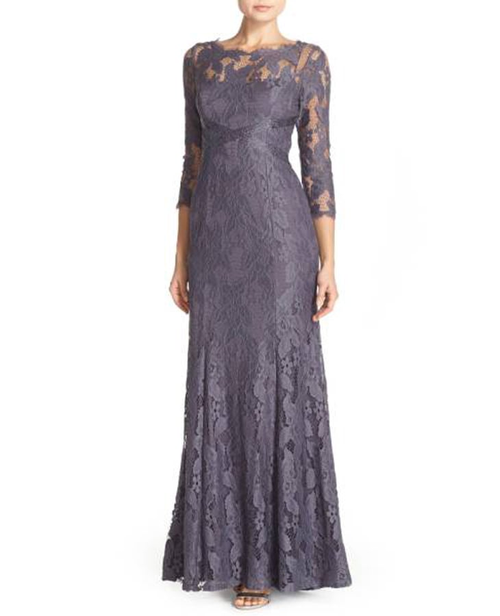 Adriana Papell Illusion Yoke Lace Gown