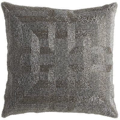 Pier 1 Imports Romantic Glam Beaded Greek Key Pillow - Gray ($35)