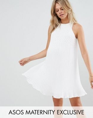 ASOS Maternity Swing Dress With Honeycomb Yoke