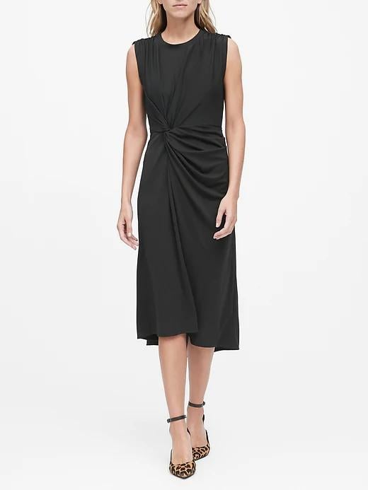 Twist-Front Midi Dress